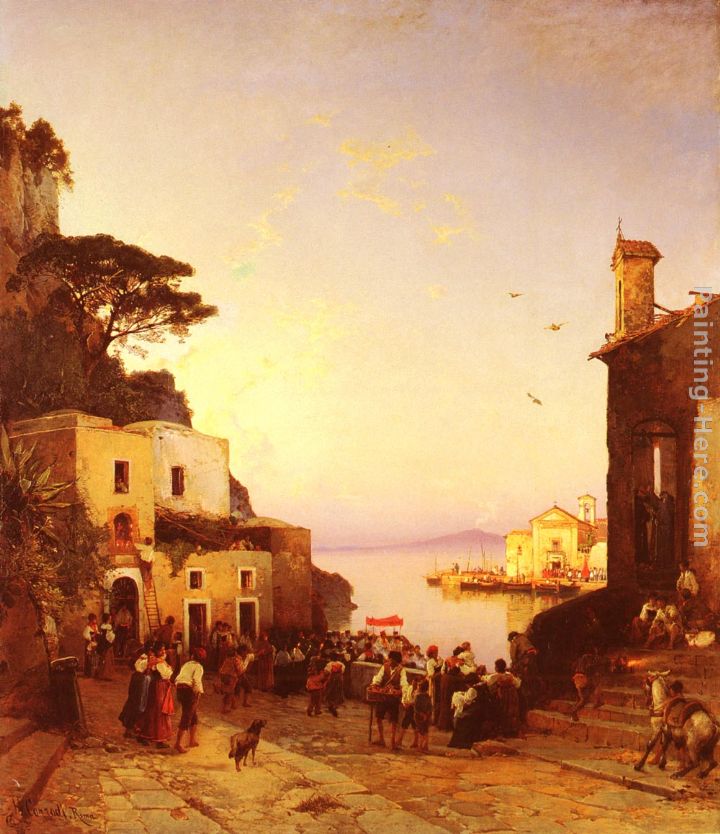Processione A Sorrento painting - Hermann David Solomon Corrodi Processione A Sorrento art painting